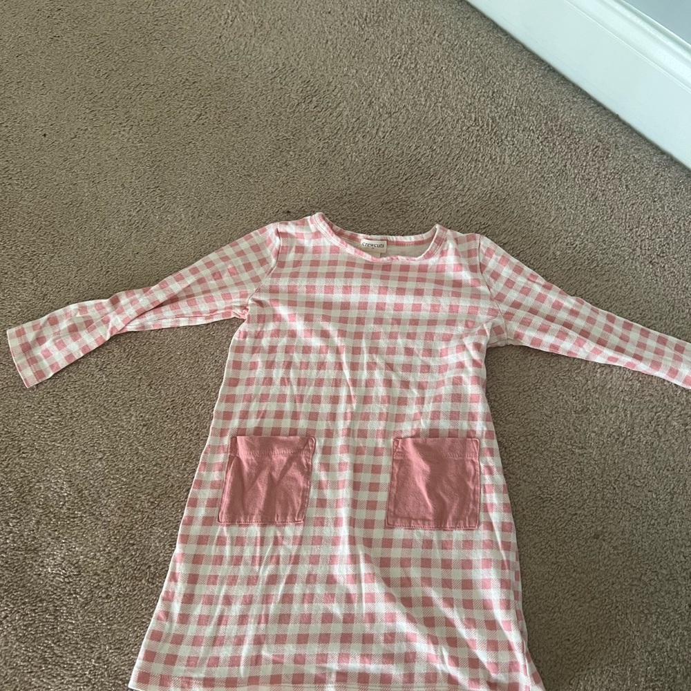 Crewcuts Pink & White Gingham Top with Crew Neck